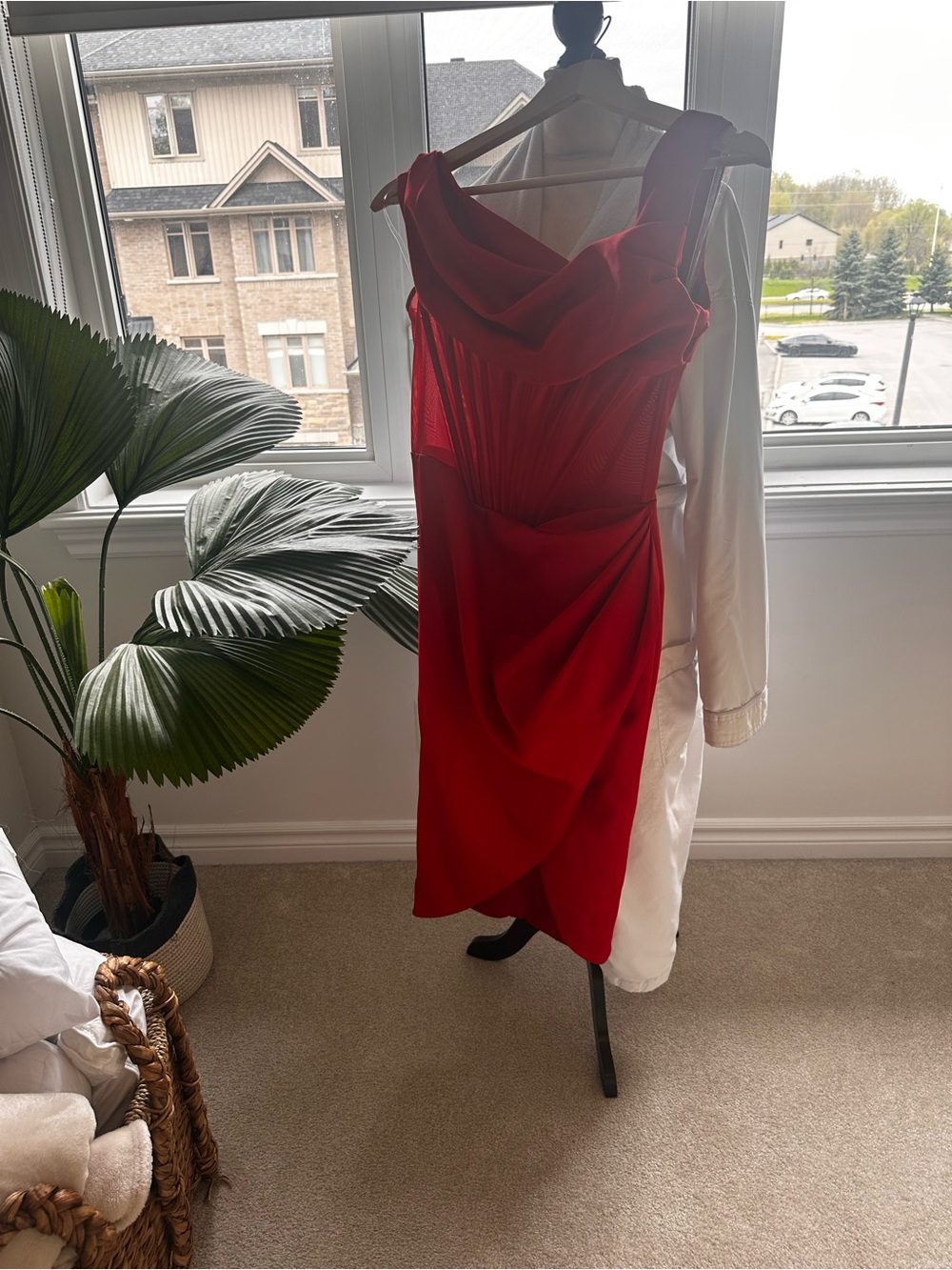 House of CB Off-Shoulder Red Satin Corset Gown - Picture 6 of 6
